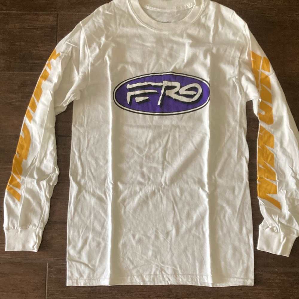 ASAP Ferg Tour Shirt. White and Purple Long Sleeve Tee. Mens small